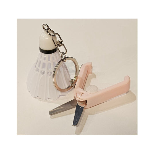 Retractable Mini Scissors Keychain [Pink]