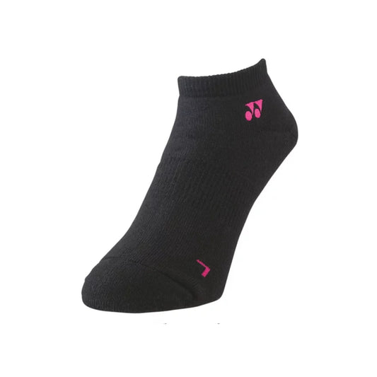 Yonex Sport Low Cut Socks [Black with Geranium Pink logo]