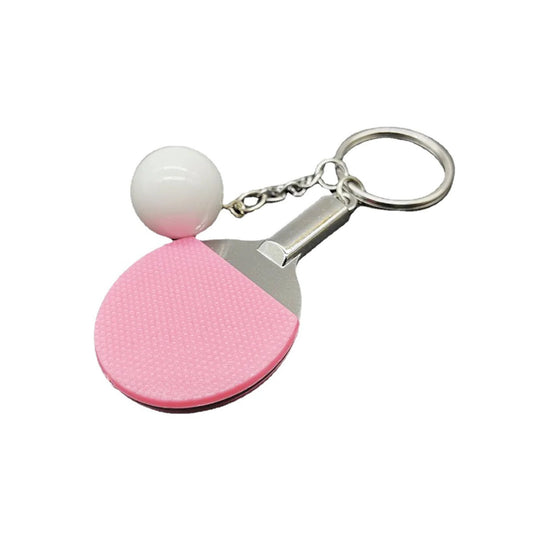 Mini Table Tennis Racket and Ball Keychain [Pink]